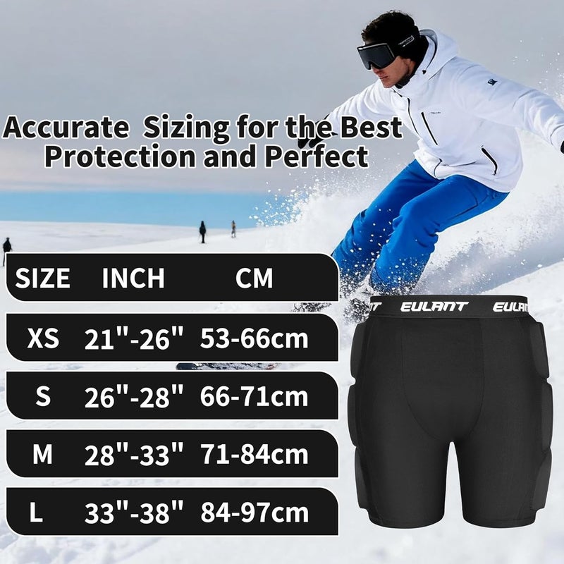 EULANT 3D Protection Hip Butt Pads Protective Padded Shorts Crash Pad Impact Gear for Skiing Skating Snowboarding - Image 2